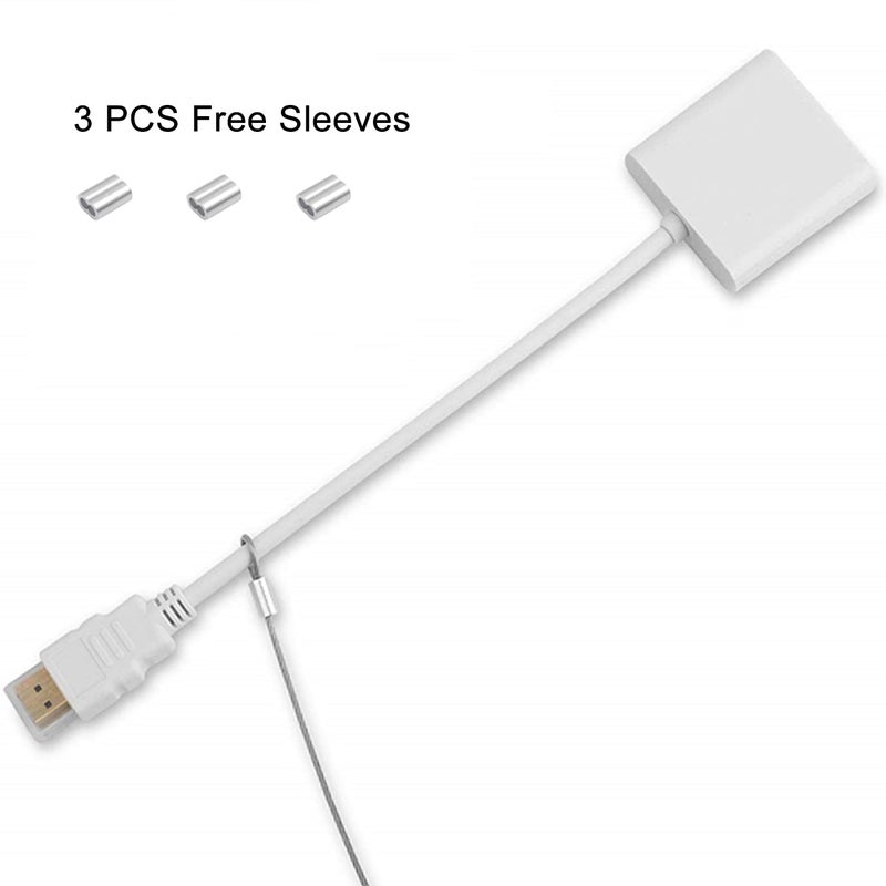 Ciyebst 15 Pack Adjustable Cable Tether Universal Computer Adapter Lock Kit DIY Kit Stainless Steel with Nylon Coat Tether Computers/Dongles/HDMI/VGA/DP Adapter - Image 3